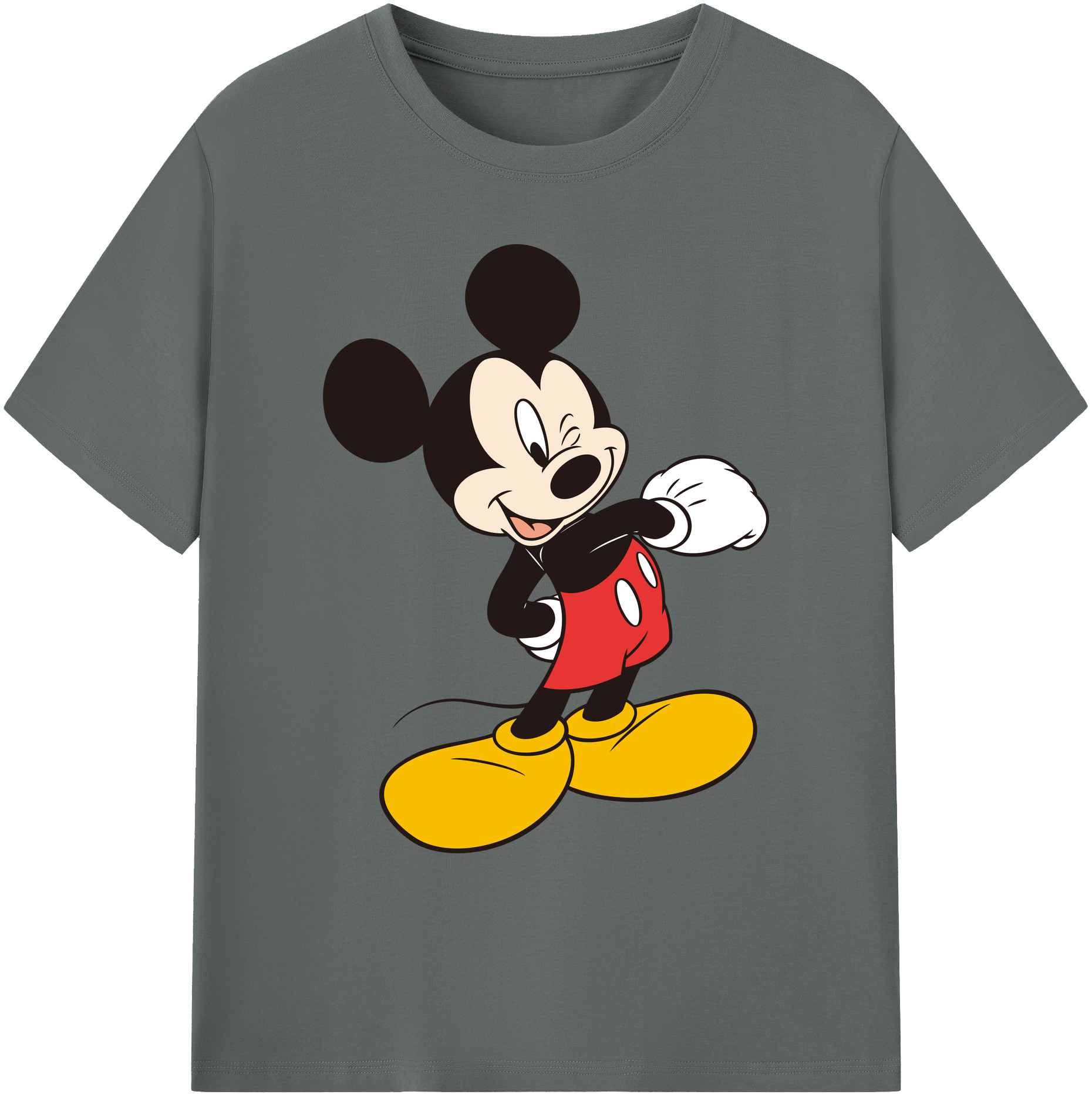 ミッキーマウス Mickey Mouse 綿100％ メンズ半袖Tシャツ｜肌触りやわらか＆通気性